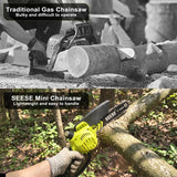 Portable Cordless Electric Chainsaw for Wood Cutting, Pruning, Gardening & Camping