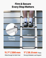 Lightweight Telescopic Folding Ladder – One-Button Retractable, 330 lbs Capacity, Non-Slip Design for Home & Outdoor Use