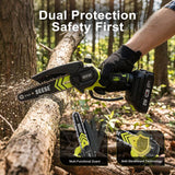 Portable Cordless Electric Chainsaw for Wood Cutting, Pruning, Gardening & Camping
