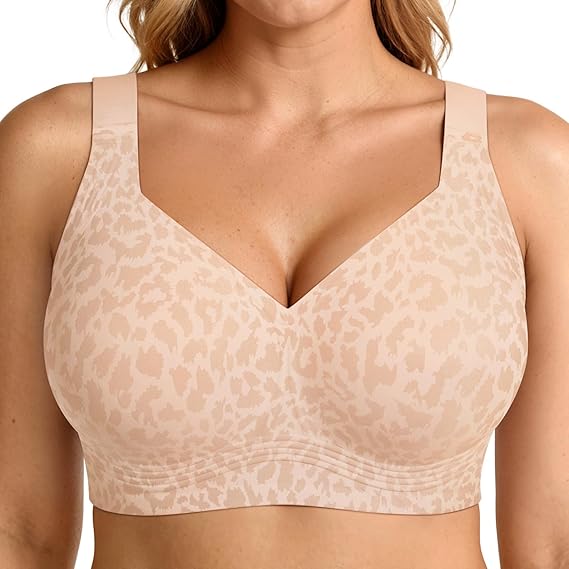 🏆LAST DAY SALE 49% OFF 🔥Super Firming Leopard Print Jelly Bra | Women Wirefree Bras 👍No More Sagging Breasts