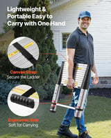 Lightweight Telescopic Folding Ladder – One-Button Retractable, 330 lbs Capacity, Non-Slip Design for Home & Outdoor Use