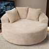 Plush Round Sofa for Living Room, Soft Polyester Fabric with Spring & Sponge, Cozy Living Room Furniture 58.26" Circular Cozy Chair in