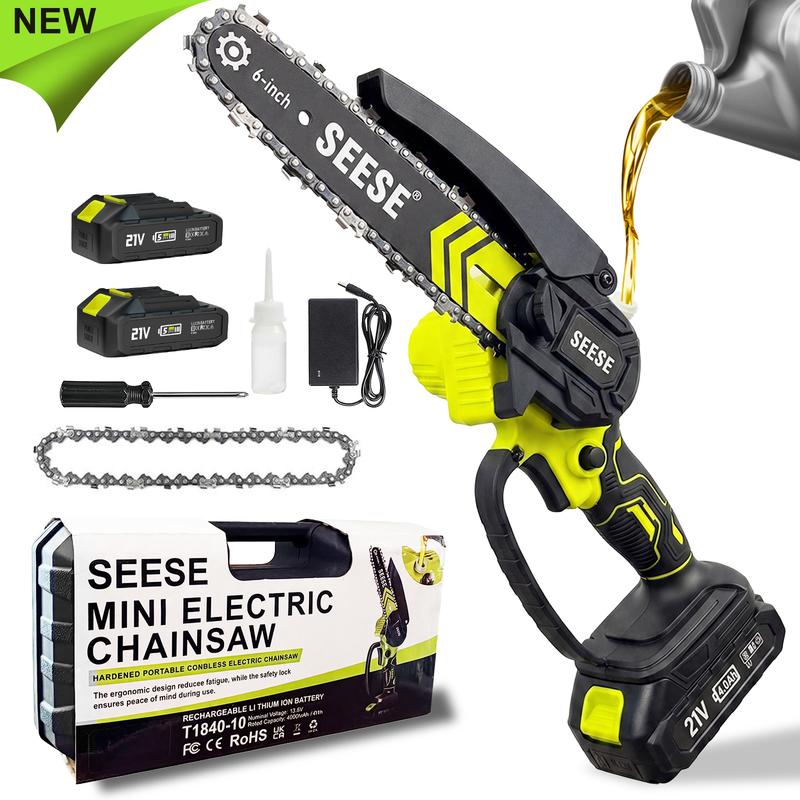 Portable Cordless Electric Chainsaw for Wood Cutting, Pruning, Gardening & Camping