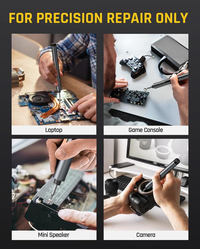Mini Electric Screwdriver Set, 50-in-1 Magnetic Bits, Cordless Precision Repair Tool